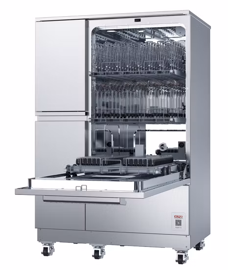 Limpiador de cristalería de laboratorio de mesa con pulverizador completamente automático
