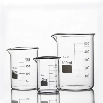 Vaso medidor de vidrio de borosilicato de laboratorio químico