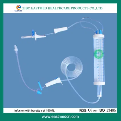 Sistema de infusión de bureta, sistemas de infusión tipo 100 ml/150 ml para pediátricos