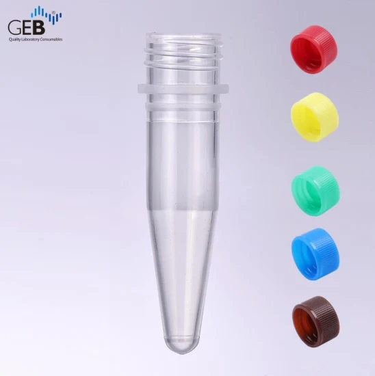 GEB Amarillo 1,5 ml PP Tubos con tapón de rosca cónico 150ul Polipropileno Laboratorio desechable Consumibles de biología médica Material de laboratorio Fabricante OEM Plásticos de laboratorio de fábrica